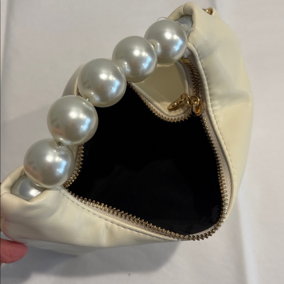 AZAZIE pearl handbag Brand NEW pearl handle top zipper purse bridal formal grad - Picture 8 of 13